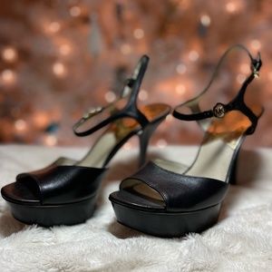 Michael Kors Black Leather Platform Heels